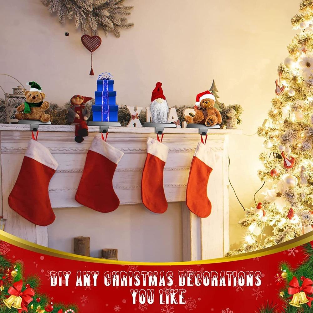 Black Silver Gold Mantle Stocking Hangers Heavy Duty Stocking Holders for Tables