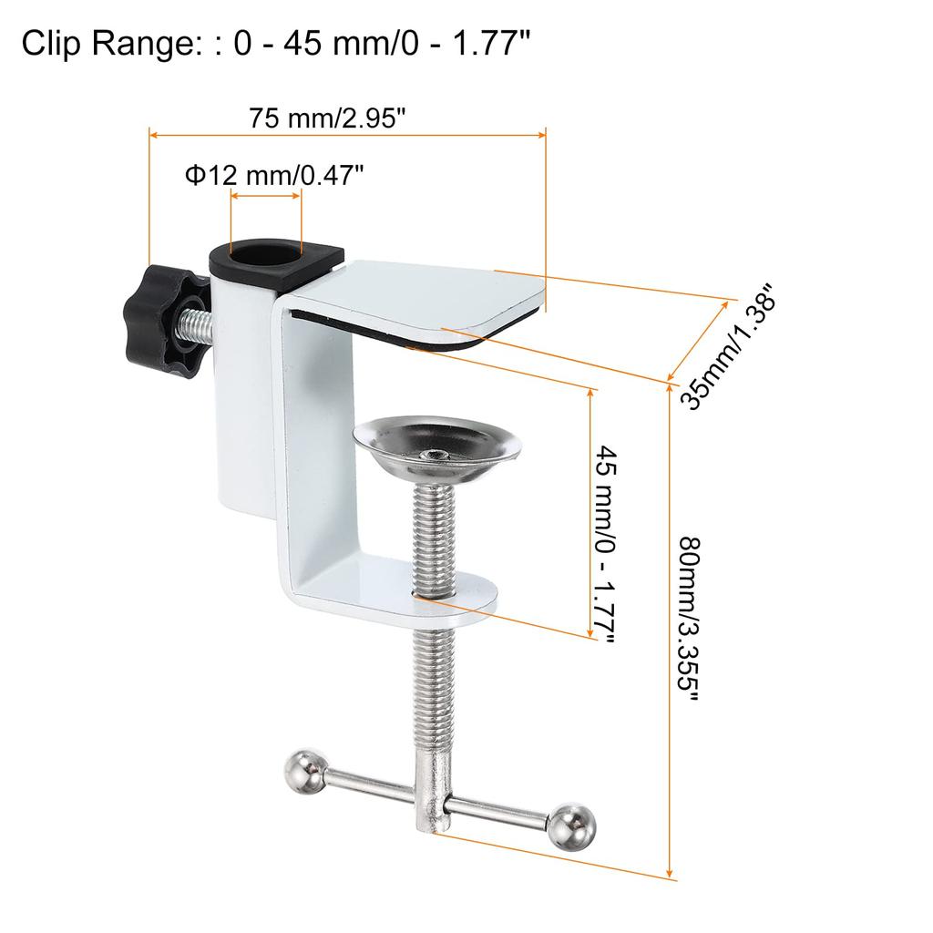 PATIKIL 2 шт. 12 мм диаметр отверстия настольный зажим алюминиевый сплав кронштейн универсальный регулируемый C зажим держатель микрофон микрофонная стойка для настольной лампы