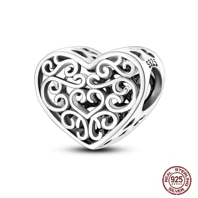 Медные Шармы Большая Любовь Мама Семья Сестра Розовое Сердце Тюльпан Бусины Ча Подходят для Оригинального Браслета Сделай Сам Ювелирный Подарок на День Матери
