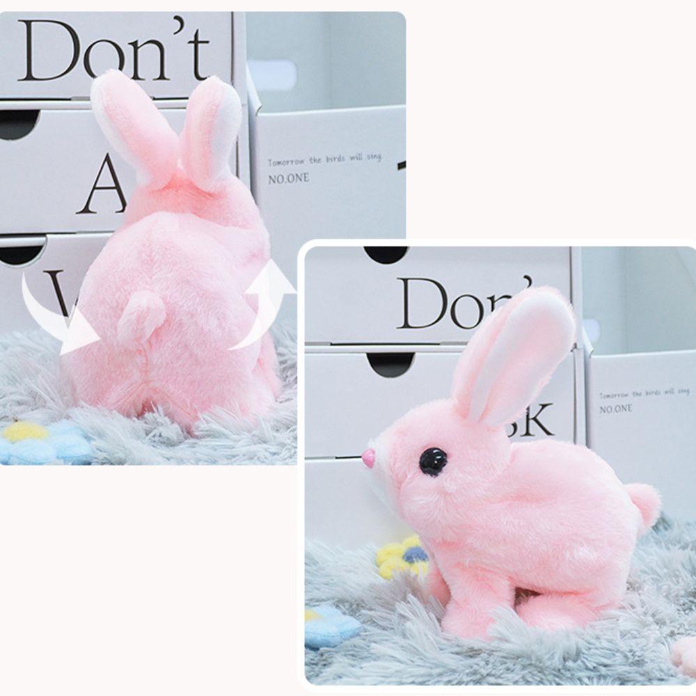 Long Ears Electric Rabbit Plush Toy Walks and Makes Sounds Little Tie-Dyed Rabbit Doll Kids
