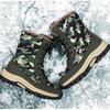 Женские зимние бархатные зимние ботинки, повседневные замшевые, на шнуровке, теплые, высокие, хлопковые, большие, с толстой подошвой, камуфляжные ботинки