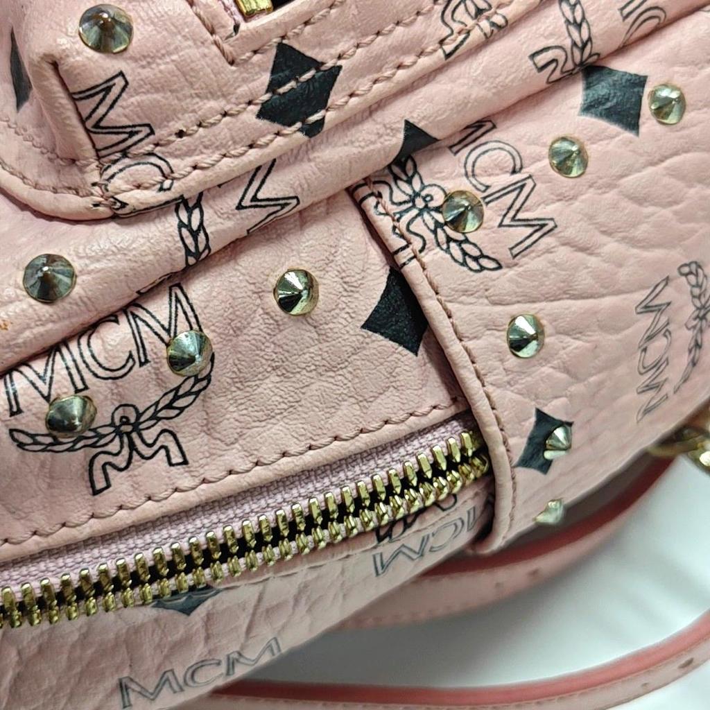 [Pre-Owned] Studded Monogram Coated Canvas And Faux Leather Backpack Small - Fair #IQDF3N