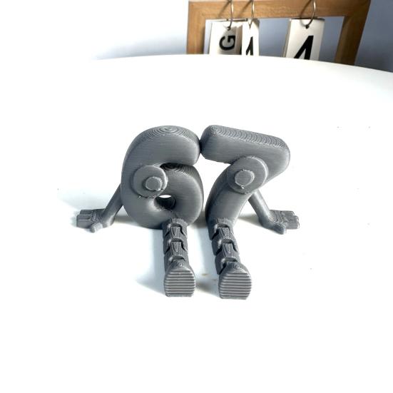 3D Printed 67 Number Figurine Articulated Flexible 67 Character Figure with Movable Joints