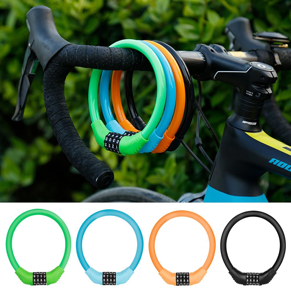 Bike Accessories Bicycle Bike Lock Anti-theft Password MTB Road Bike Security Cable Locker Portable Combination Code Padlock