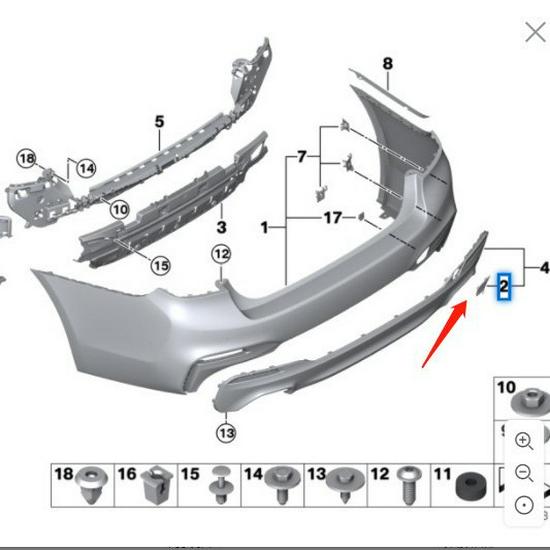 BMW 5 Series G38 Sport Edition Rear Bumper Tow Hook Cover