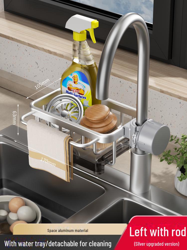 Kitchen Sink Drain Basket and Storage Rack for Dishwashing Essentials