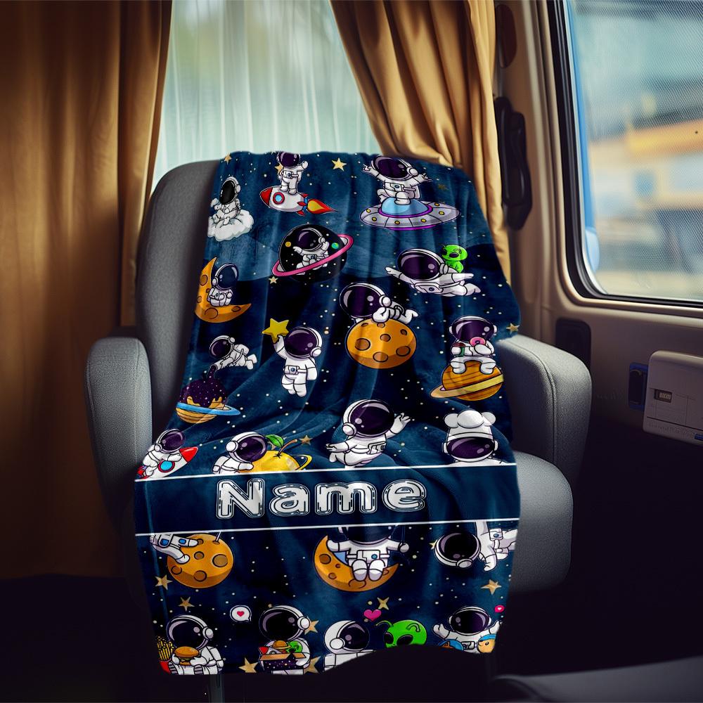 Space Adventure Customize Your Name Rv Blanket Comfortable Soft Lightweight Allseason Multipurpose Blanket For Travel Camping Picnics Sofas Rvs Beds