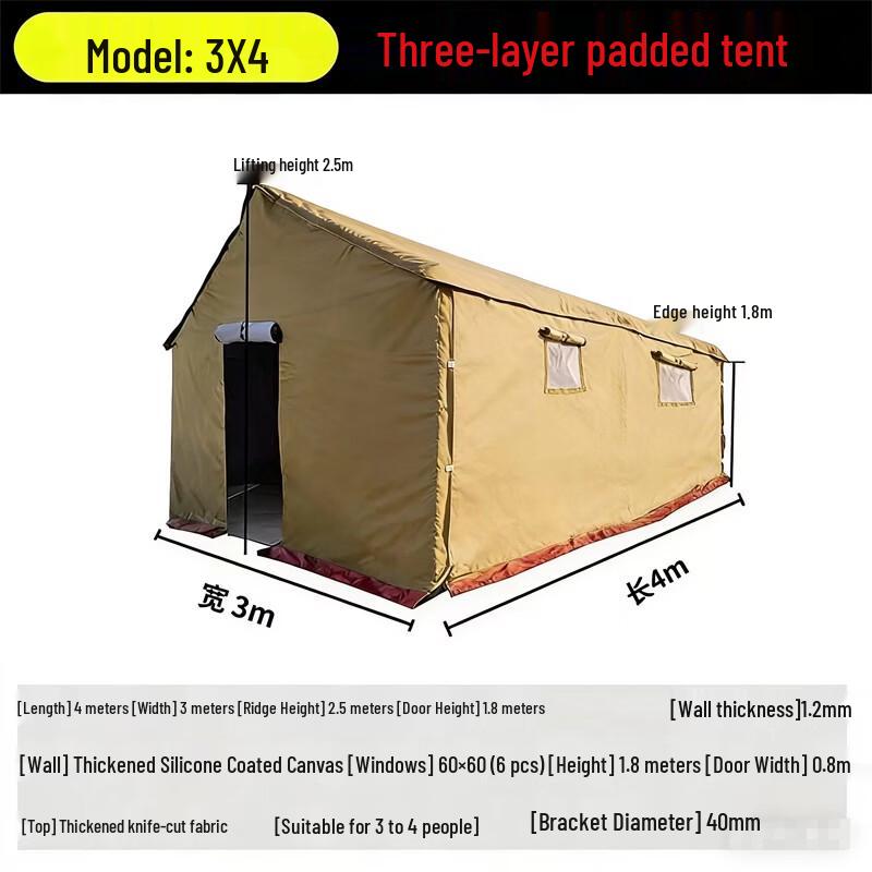 Heavy-Duty Outdoor Construction Emergency Canvas Tent