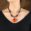 Этнический стиль имитация старого пчелиного воска короткое ожерелье застежка-карабин кулон женская цепочка для ключицы ретро плетеный кулон хлопок и лен аксессуары