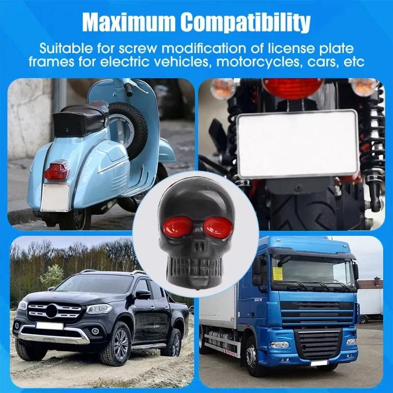 2 шт. винты с черепной головкой, модификация рамы номерного знака мотоцикла, болт, металлический крепеж для автомобиля, мотоцикла, колпачок для болта, аксессуары