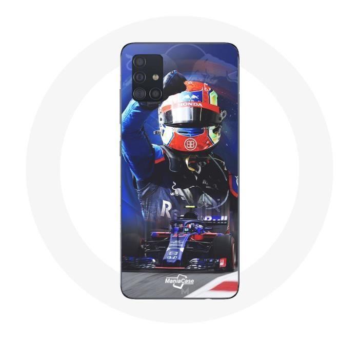 Coque pour Samsung Galaxy A51 5G Formule 1 Pierre Gasly Pilote automobile F1 Rouge Bleu