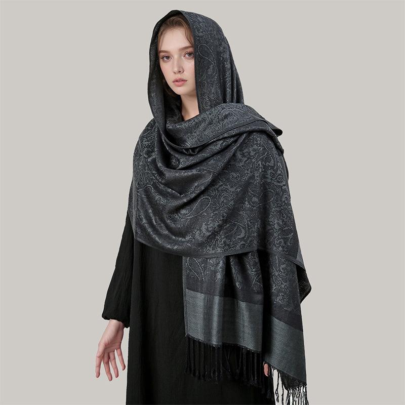 Luxury Brand Light Luxury Shawl Women'S Wrap Scarf Design Jacquard High-End Imitation Cashmere
