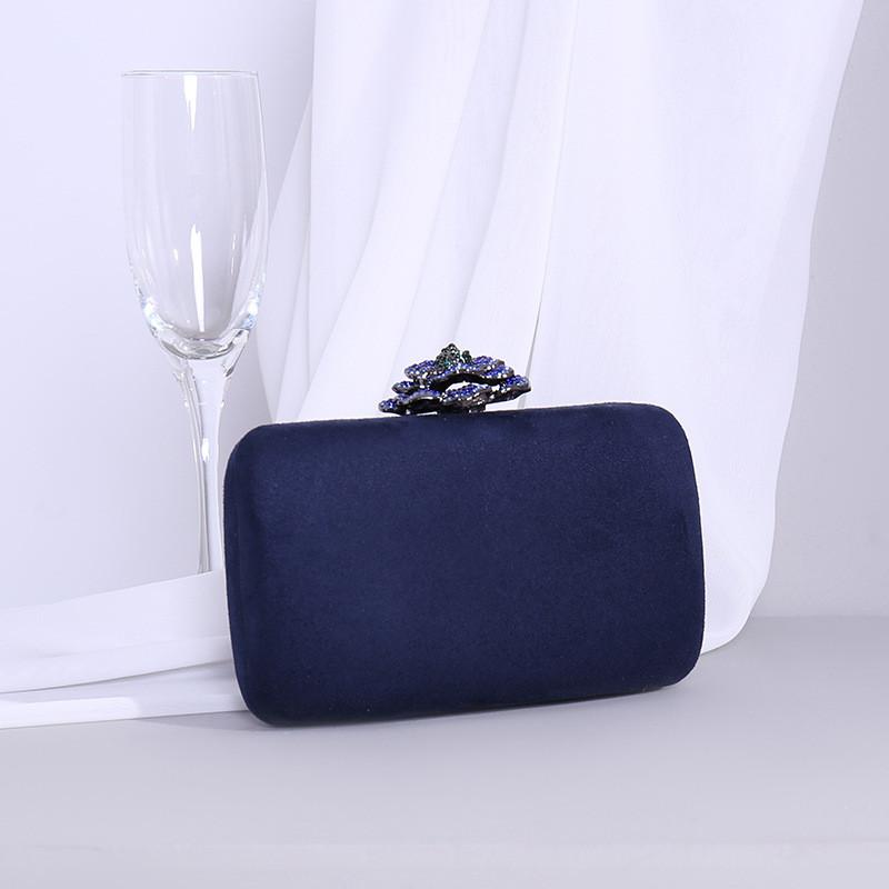 Small Square Evening Bag With Velvet Fabric And Cording Lining For Cocktail Parties