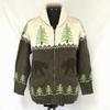 Eddie Bauer/Cowichan Sweater/Women’s PXL/White×Brown/Nordic Pattern/Knit Jacket/Outer(USED)