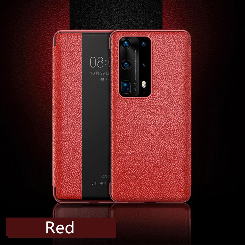 Оригинальный кожаный чехол-книжка для Huawei P60 P50 P40 Pro P30 P20 Mate 50 40 30 20 Pro RS Зеркальный Smart Touch View Пробуждение Сон