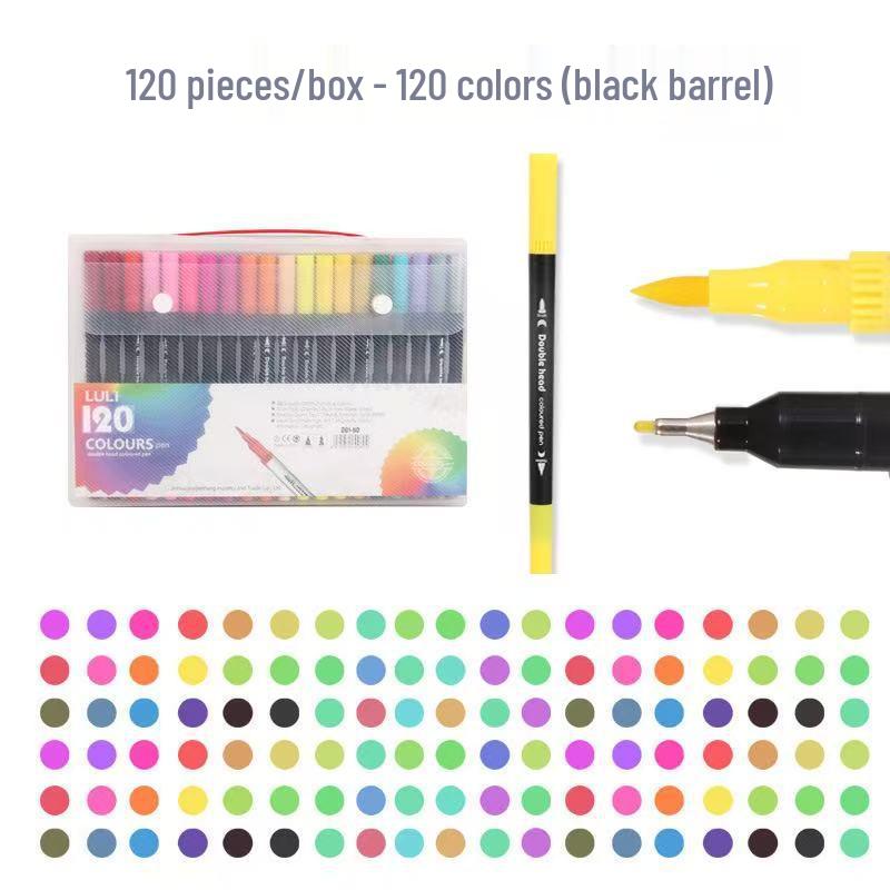 Набор двусторонних акварельных ручек на водной основе с цветным тонким линером и мягким наконечником