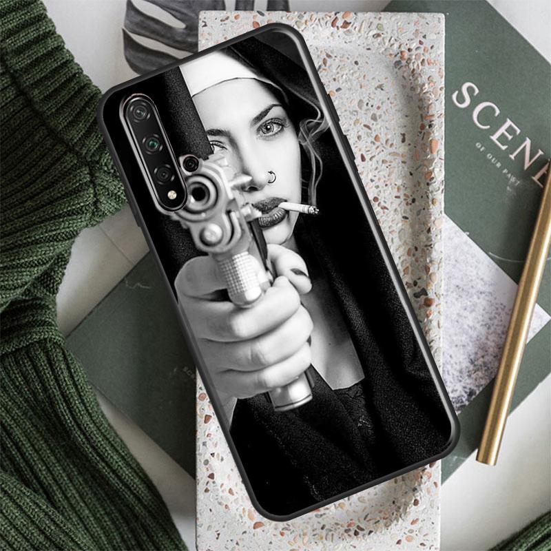 Sexy Girl Sister Style Nun Case For Huawei Honor 70 50 X8 X9a Magic5 90 Lite P20 P30 P40 P60 Pro P Smart Nova 5T Cover