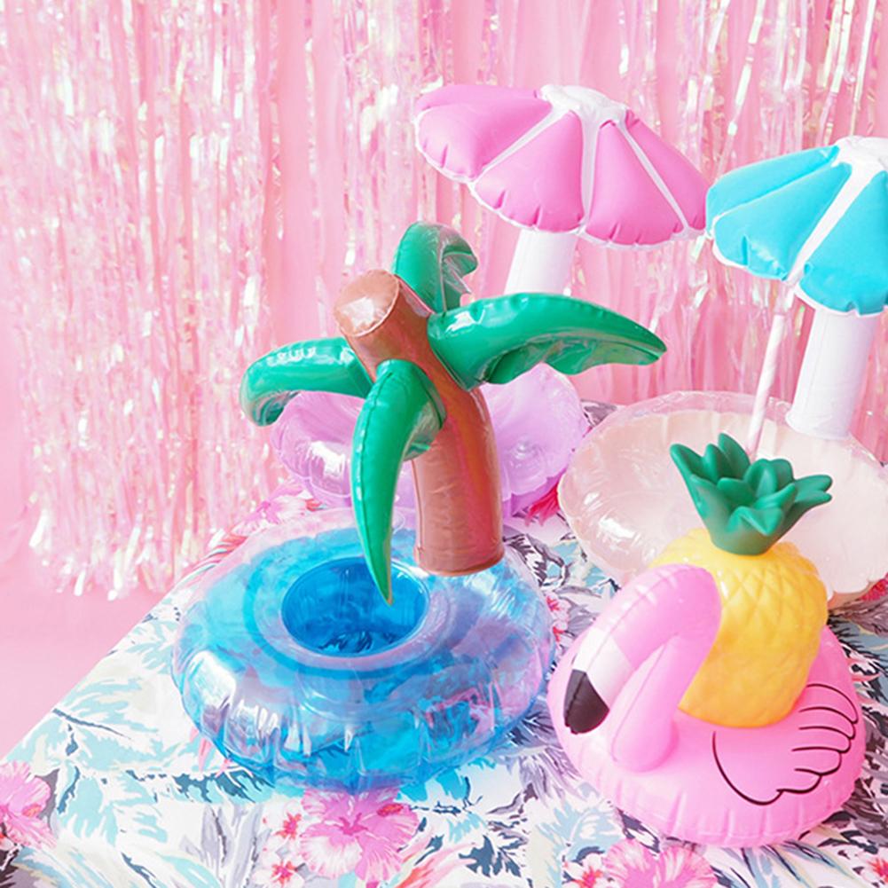 Надувной держатель для стакана, плавающий, надувной, кокосовая пальма, подставки для напитков, фламинго, единорог, плавательный бассейн, держатель для напитков, поплавок