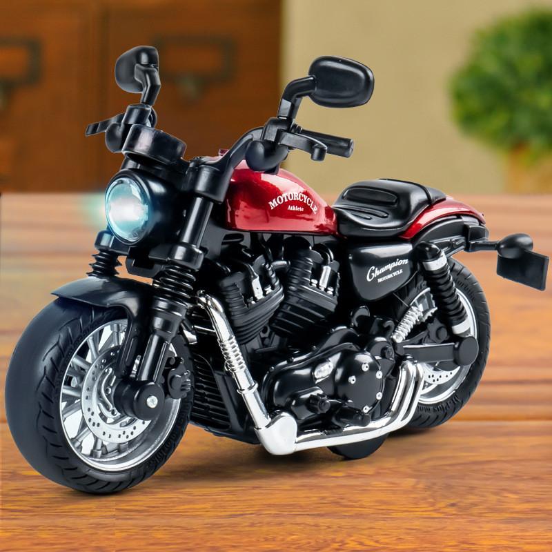 Полицейский мотоцикл, литая модель со светом и звуком для детской игры