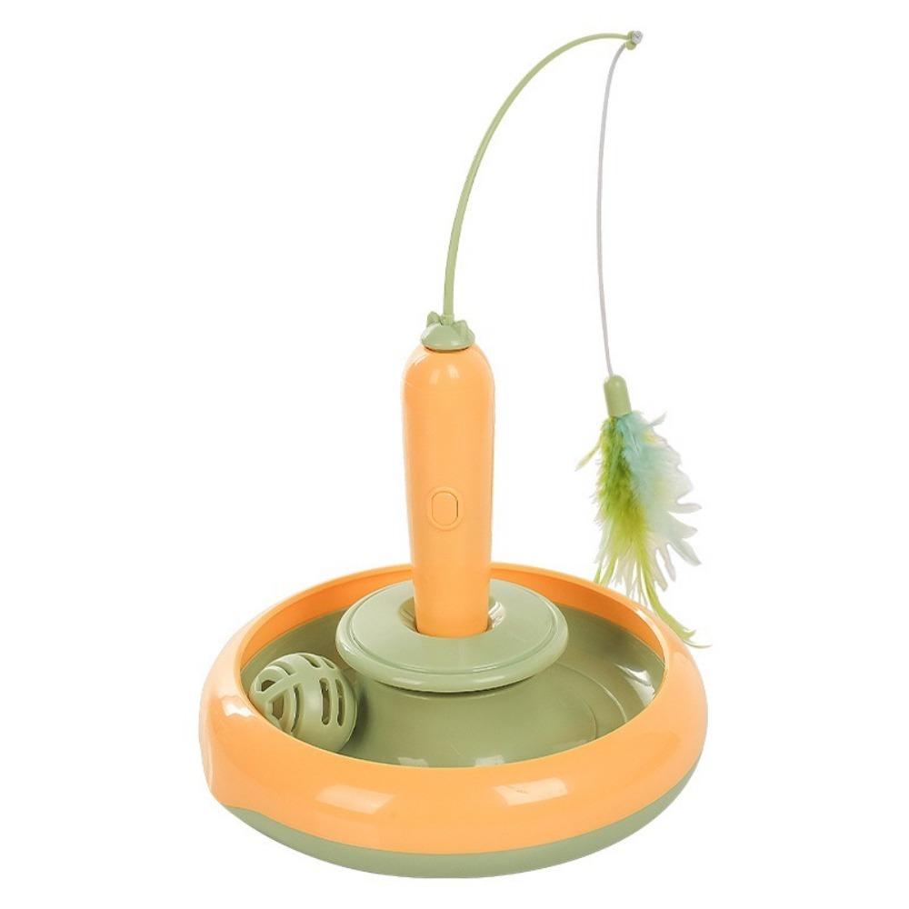 Multifunctional Electric Cat Toy Self Rotating Self Rotating Teaser Cat Feather Teaser Reusable Sturdy Design Kitten Playing Toy