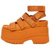Goldenrise Fabric Fashionable Comfortable Simple Commuting Versatile Roman Sandals Women Sandals Orange 1167431-DCT