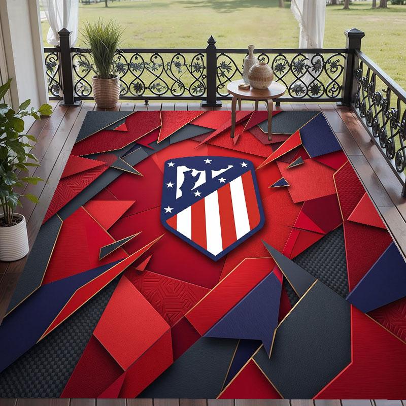 Soft Floor Carpet Atletico Madrid Pattern Area Rug Decorative Mat For Home Room Decoration