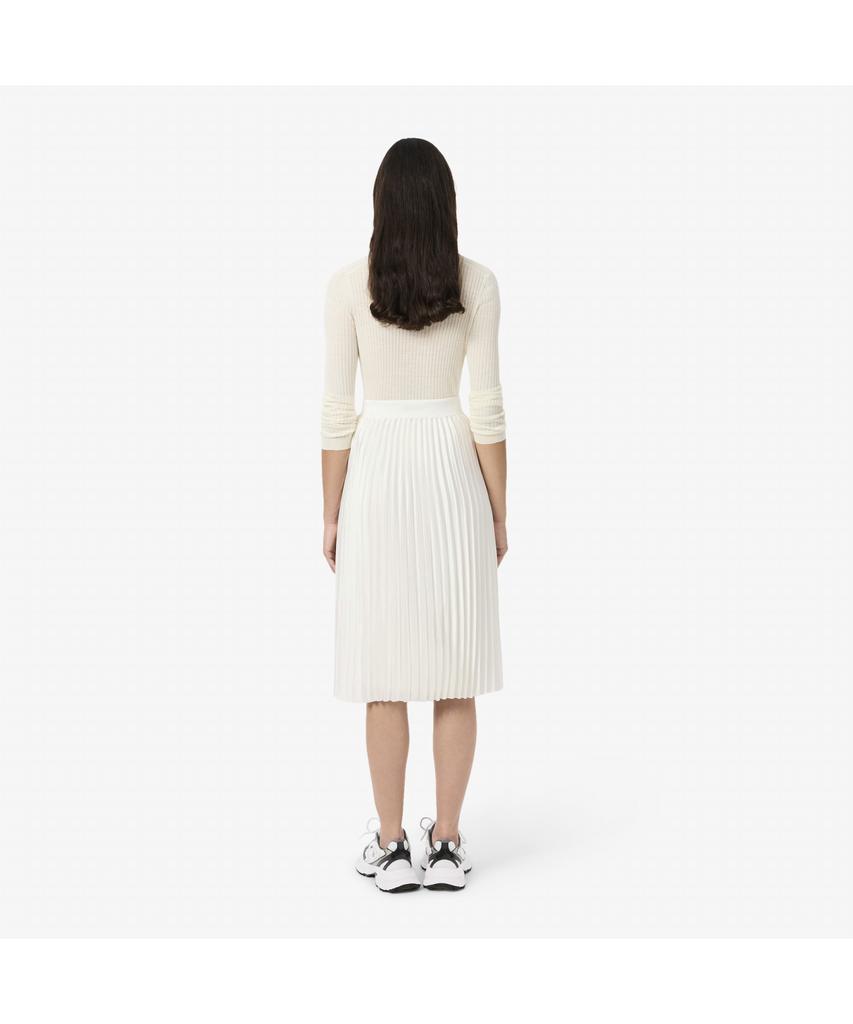 Lacoste Women'S Shiny Logo Banded Pleated Long Skirt Jf5605-55N 70V