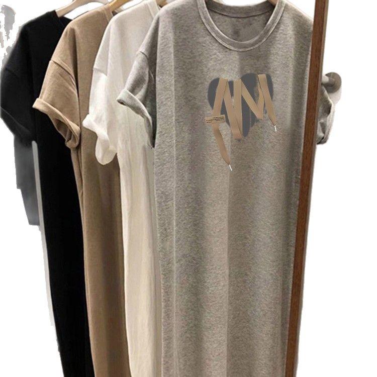 Женское летнее повседневное платье в корейском стиле, свободного кроя, средней длины, выше колена