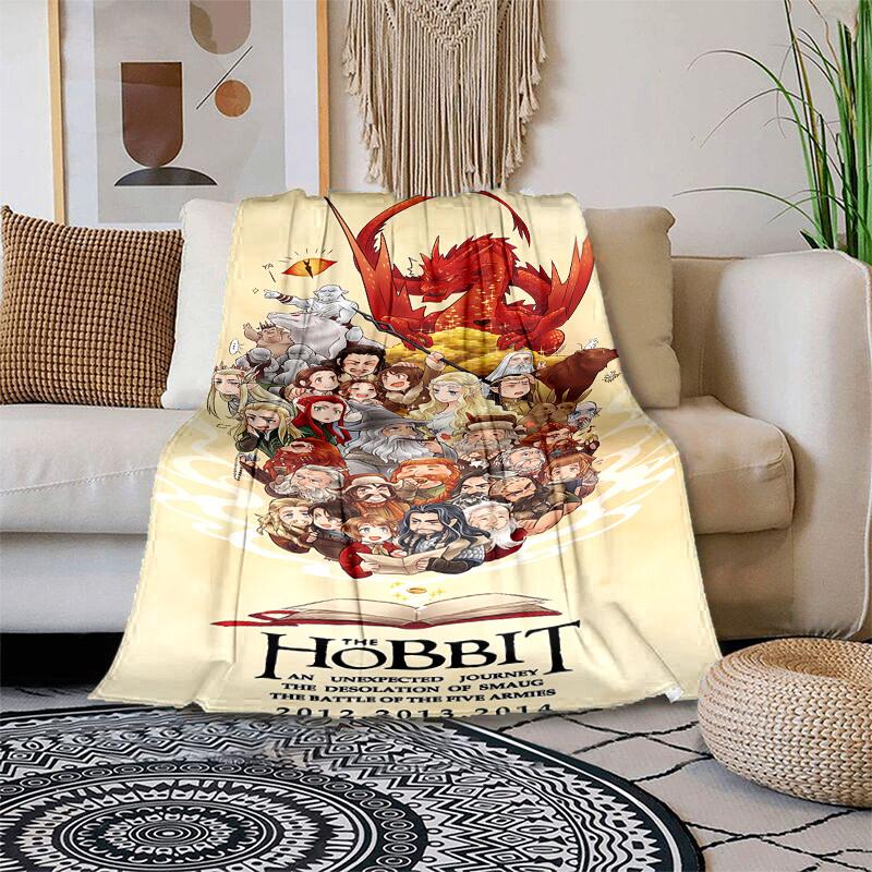 1pc The Hobbit Trilogy Cartoon Blanket,Portable Throw for Travel & Camping, All Season Cozy Blanket,Ideal Gift