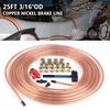 CNSPEED 25Ft 3/16" OD Copper-Plated Brake Line Pipe Tube With Double Flaring Tool Tubing Cutter 16PCS Tube Nuts Repair Kit