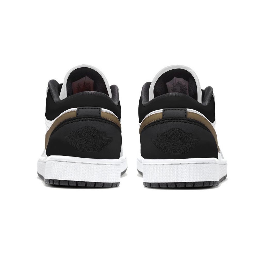 Jordan Air Jordan 1 Abrasion Resistant Breathable Low top Skateboard Shoes Unisex Black Gold 553558-152(Team963-SBOX)