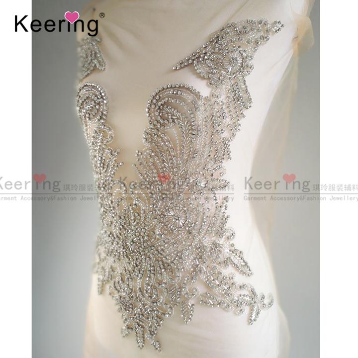 Hot Wedding Dress Bridal Gown Bridesmaid Rhinestone Patch for Wedding WDP-054
