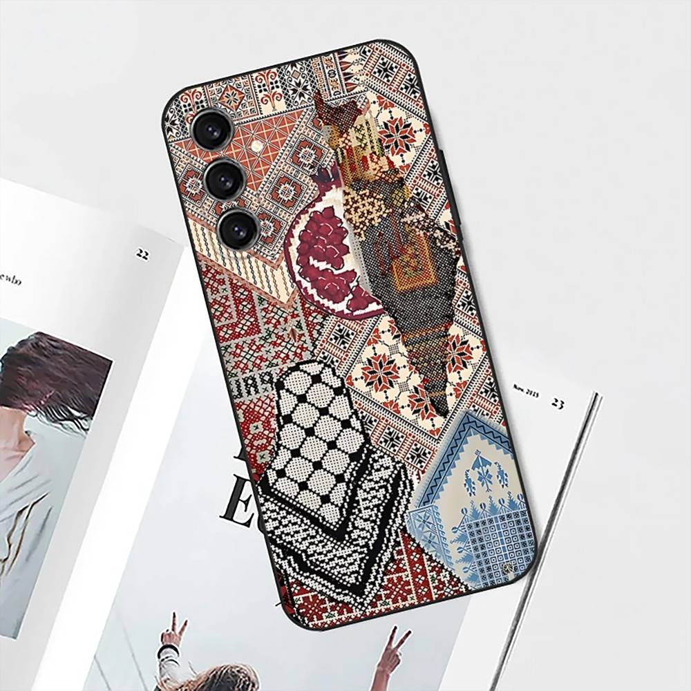 P-Palestines-F-Flag Map Phone Case For Samsung S25,S24,S21,S22,S23,S30,Ultra,S20,Plus,Fe,Lite,Note,10 Black Soft Shell