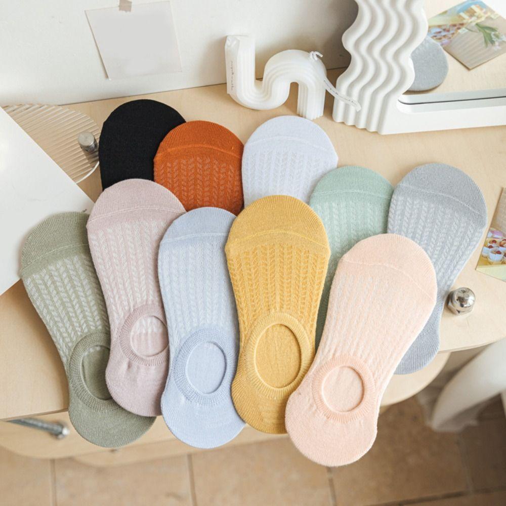 10Pairs Non Slip Invisible Boat Socks Thin Short Hosiery Casual Short Ankle Socks  Summer
