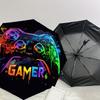 1PC Gamer Controller Automatic Open/Close Umbrella with Windproof, 8-Rib Sturdy Canopy, Durable Ribs, Fashionable Design, Outdoor Accessory, Fun Prin,