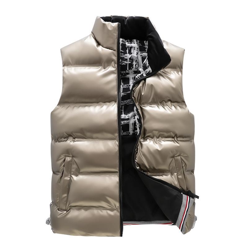 Winter Bright Vest Men 'S Waterproof Thickened Korean Version Slim Casual Plus Size Down Cotton Work Jacket