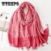 Women's Scarf Soft Imitation Tie-dye Craft Pink Striped Tassel Travel Shawl Women Casual Head Wrap Shawl Travel Vacation Beach Towel
