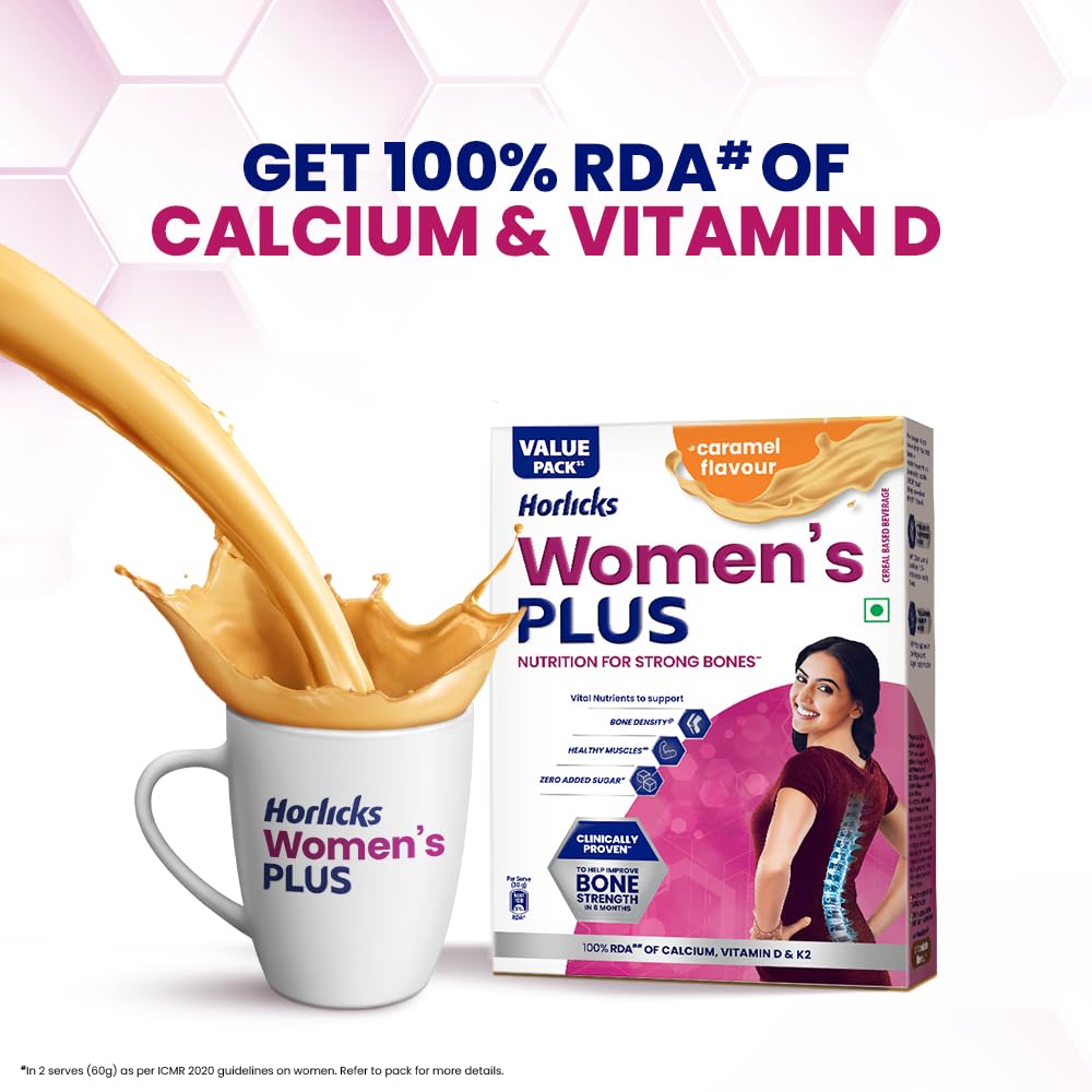 Horlicks Women'S Plus Карамельный Порошок для Заправки 750Г Напиток для Питания Костей для Крепких Костей