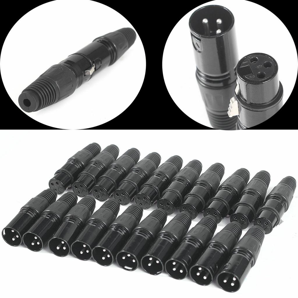 Разъемы XLR 3-контактные мама и папа для микрофонного кабеля 10 пар Предназначены для применений с DMX и микрофонными змеиными кабелями
