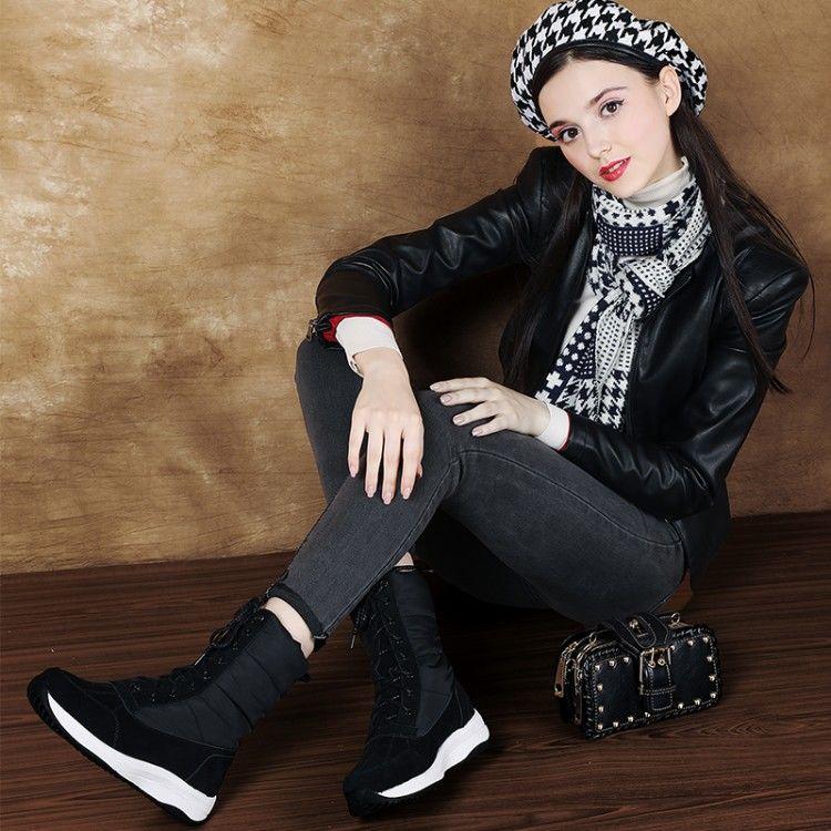 Womens Waterproof Snow Ankle Boots 2024 Winter Fluffy Warm Short Boots Down Patchwork Comfortable Wedges Shoes