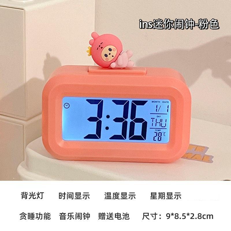 [Cartoon doll] Alarm clock Student mini electronic clock New learning table Desktop mini alarm clock