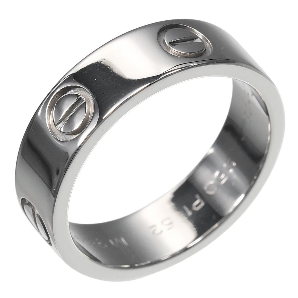 CARTIER Love Classic Model Ring Pt950Platinum #6.2(US Size) 9.0g Women Used