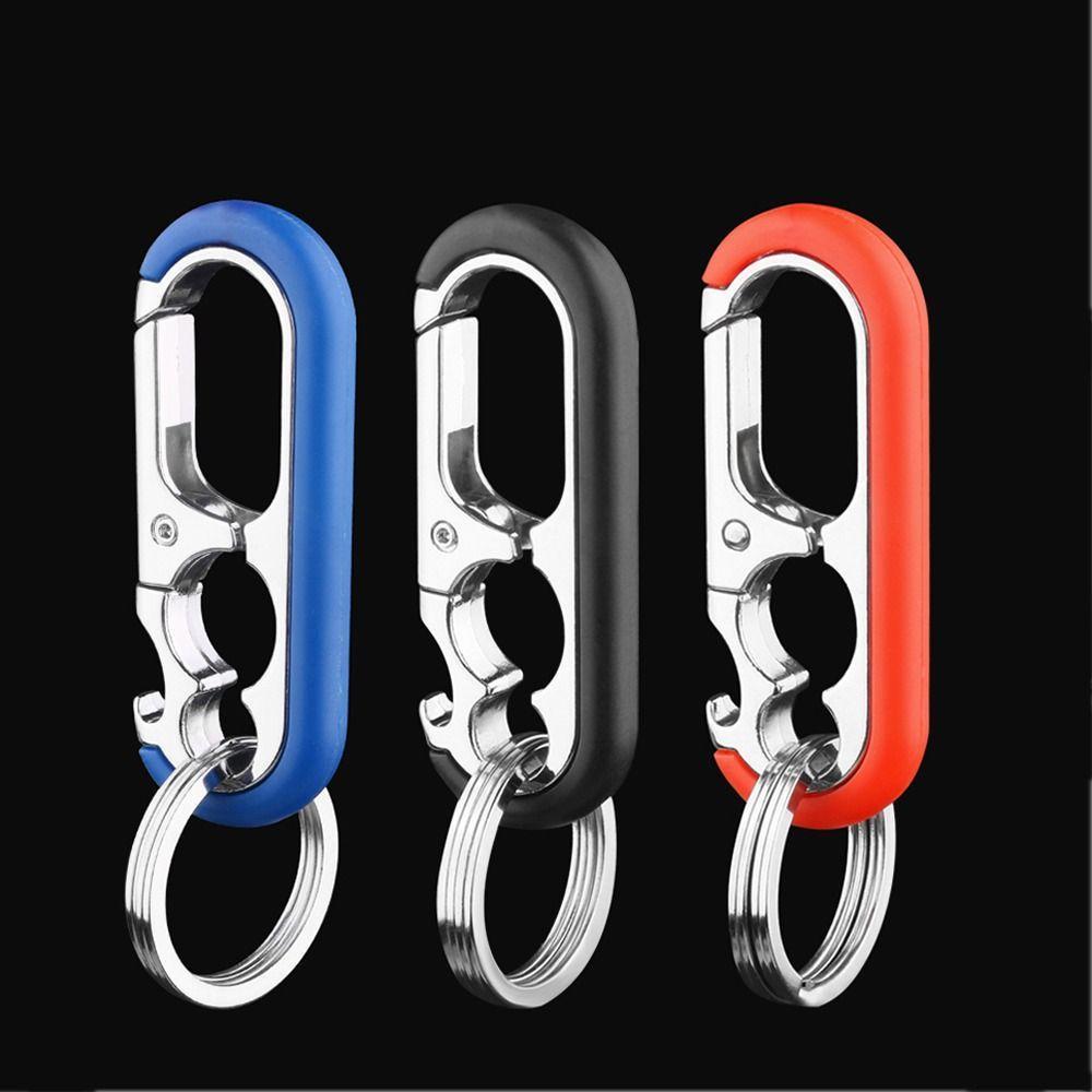 Брелок из нержавеющей стали для ключей, автомобильный брелок, портативный открывалка для бутылок вина, пряжка для кемпинга