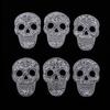 6 Pieces DIY Skull Rhinestone Patch Appliques Iron On Bags Clothes Sewing