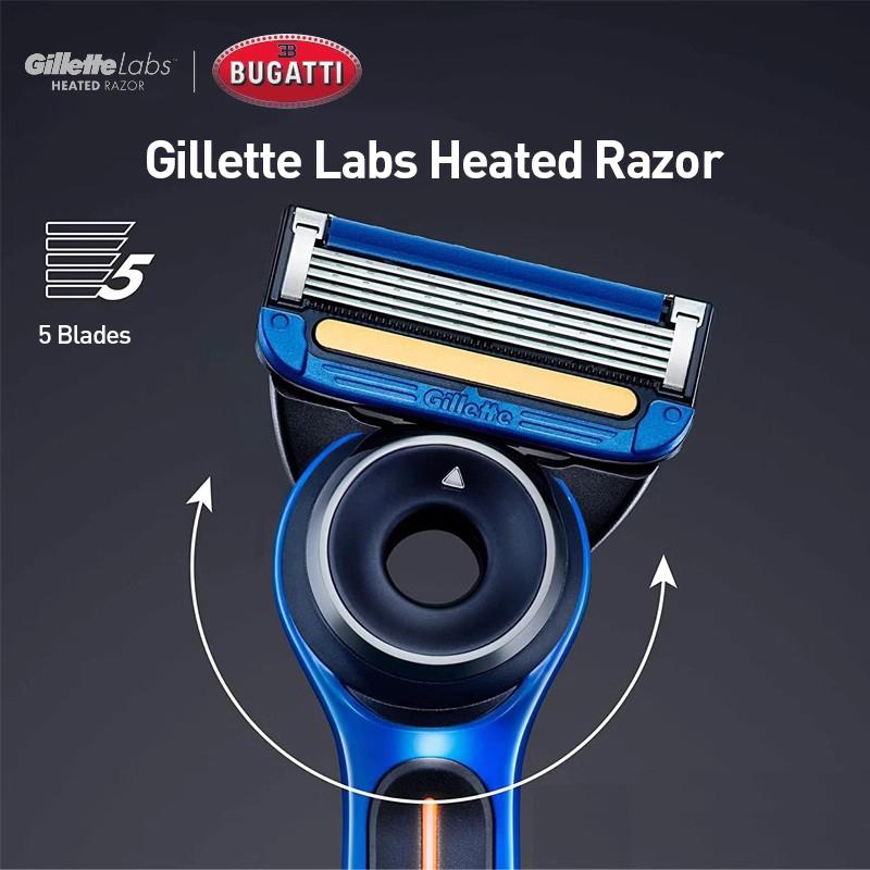 Gillette Бритва с подогревом Labs Bugatti Limited Edition с быстрым нагревом, время разогрева составляет 1 секунду, интеллектуальный контроль температуры.