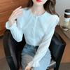 Весенний новый стиль, красивая женская белая повседневная рубашка с длинным рукавом, уникальная шикарная блузка с оборками