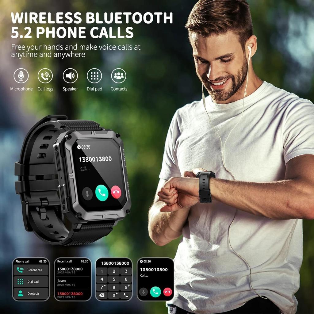 Умные часы C20 PRO для мужчин, Bluetooth-звонки, для активного отдыха и спорта, большой 1,83-дюймовый экран, голосовой помощник, фитнес, C20Pro Smartwatch