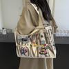 Холщовая сумка женская большой вместимости 2025 новая сумка портативная сумка для поездок на работу повседневная модная свежая сумка на одно плечо сумка для мамы