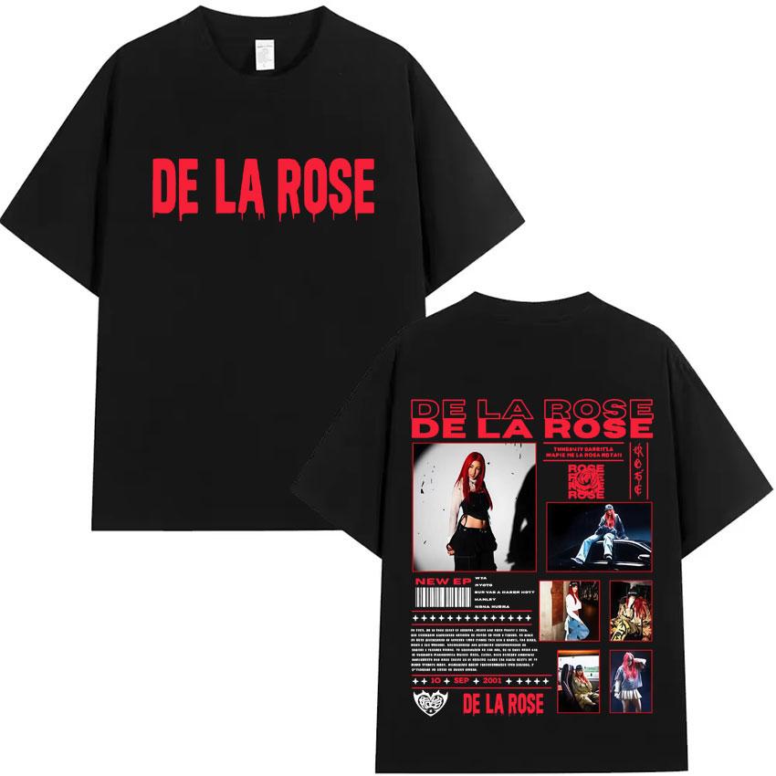 Singer De La Rose Album Graphic Print Tshirt Mens Clothes Humor High Quality Oversized Tshirt Hip Hop Casual Summer Y2K T Shirt