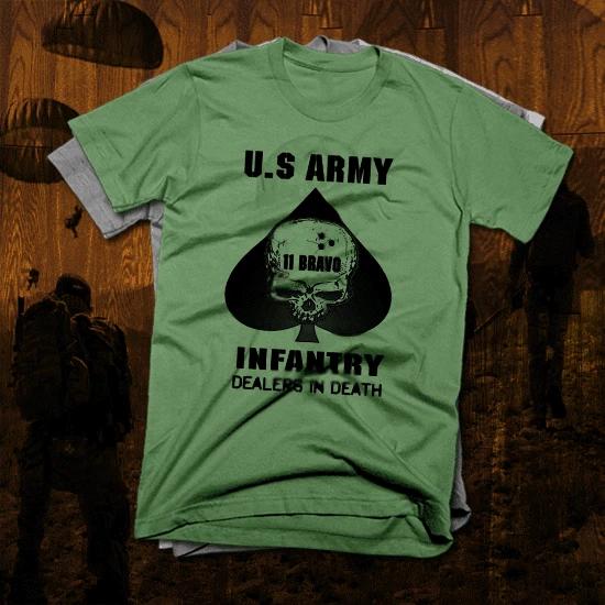 Army infantry T-shirt Tops Tees Unisex 11 Bravo Iraq Afghan War Military Combat Veteran New tee